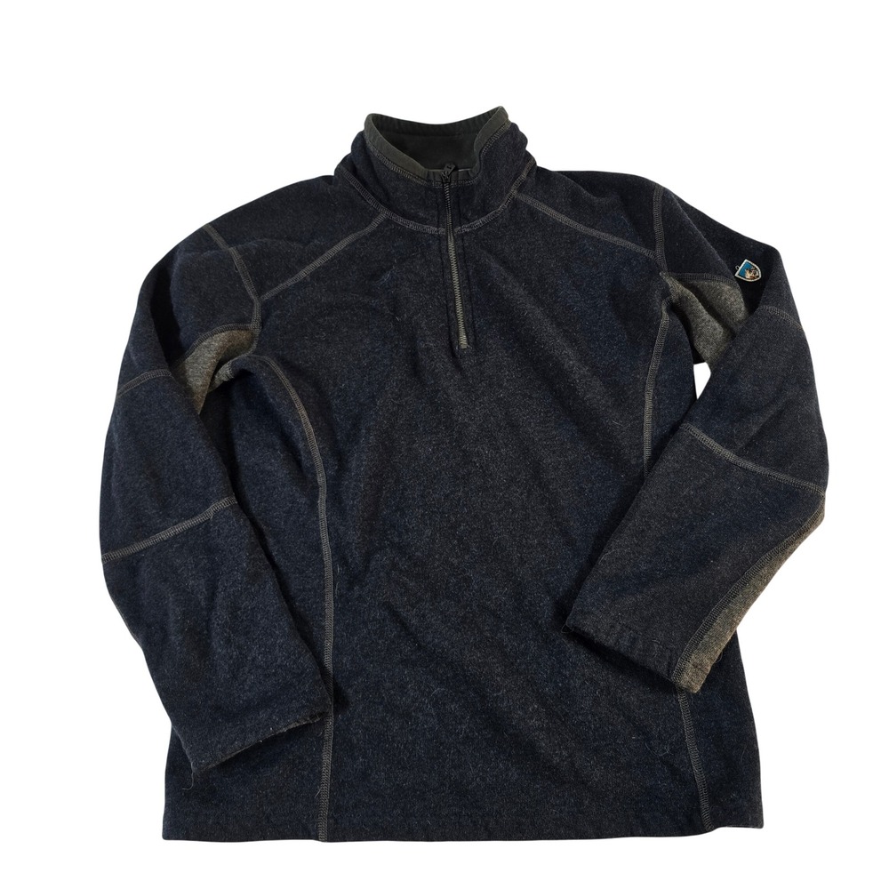 Kuhl Kids Kashmira Quarter Zip Fleece Pullover Gray Black Medium 10-12 3507
